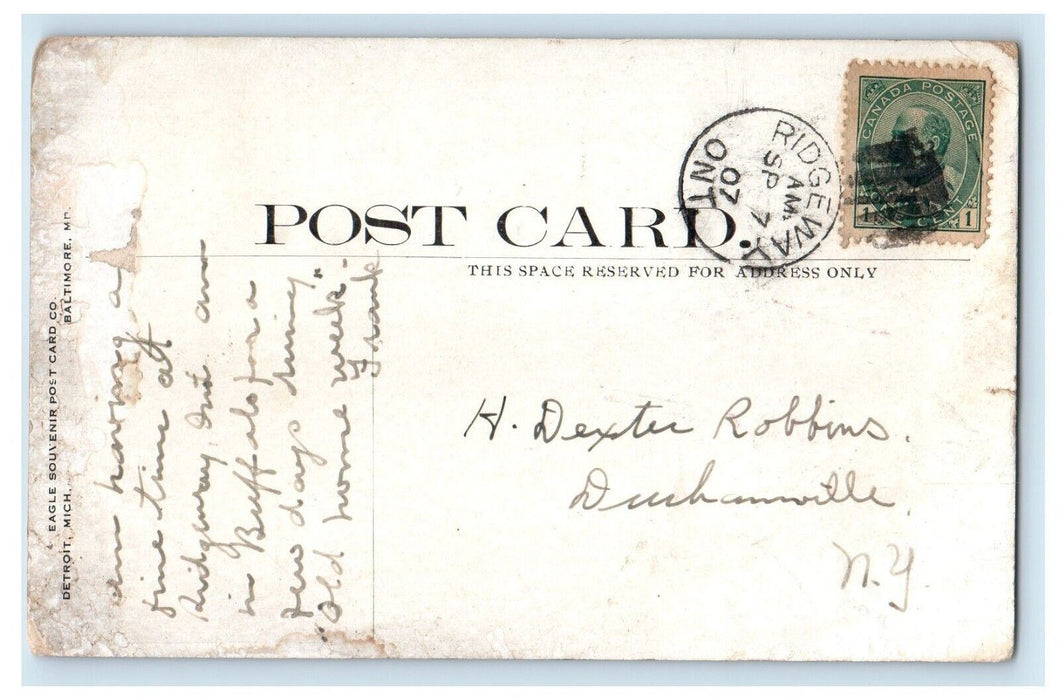 1907 McKinley Monument Canada Memorial Assassination Ridgeway Ontario Postcard