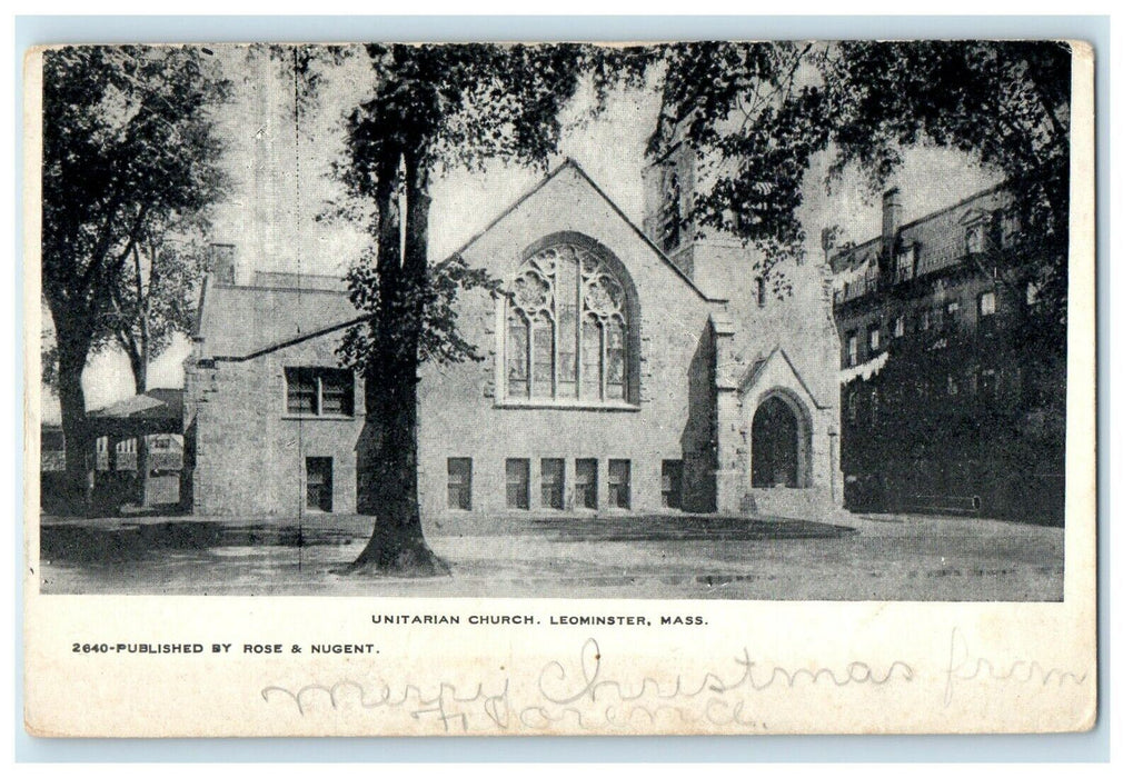c1905 Unitarian Church Leominster Massachusetts MA Undivided Back Postcard