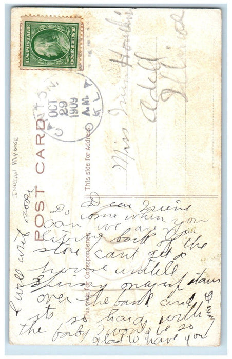 1909 Baby Indian Papoose Embossed Canton Oklahoma OK Posted Antique Postcard
