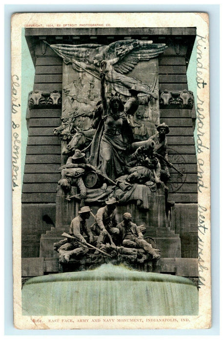 East Soldiers' and Sailors' Monument Indianapolis Indiana 1904 Antique Postcard