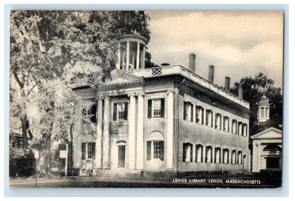 c1940s Lenox Library, Lenox Massachusetts MA Unposted Vintage Postcard