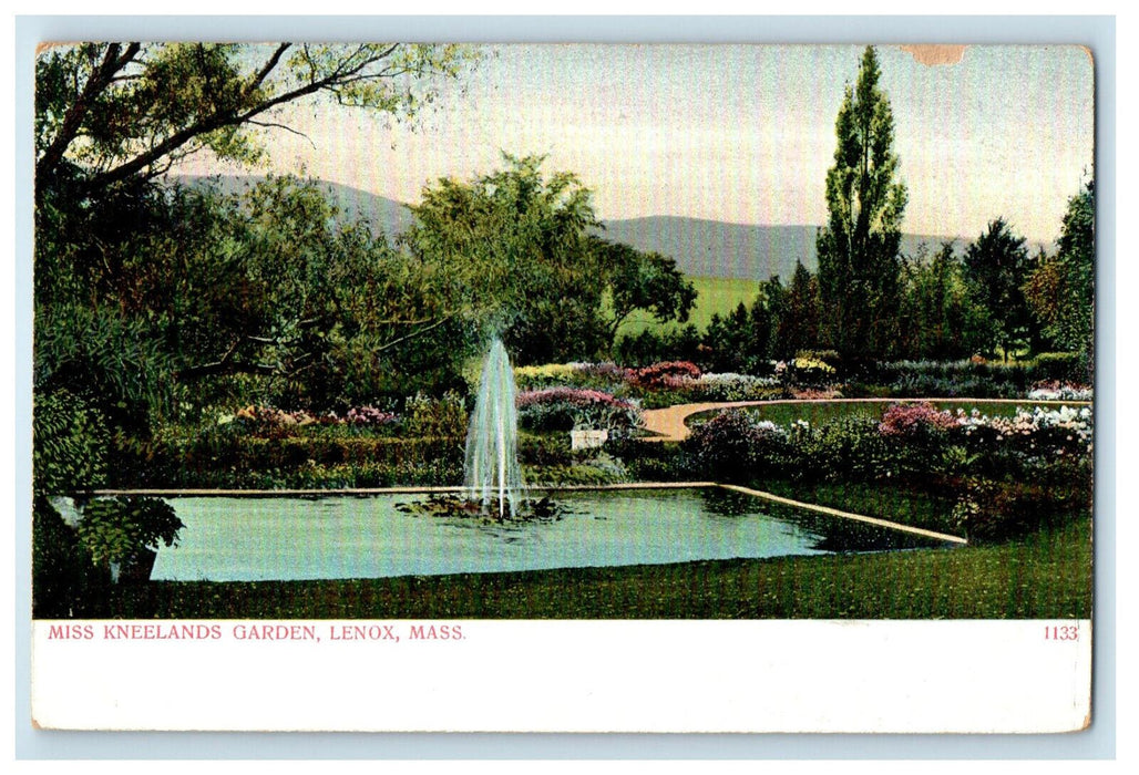 c1905 Miss Kneelands Garden Lenox Massachusetts MA Antique Unposted Postcard