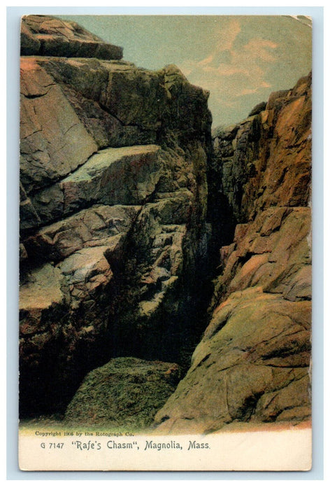 1913 Rafe's Chasm Magnolia Massachusetts MA Antique Posted Postcard