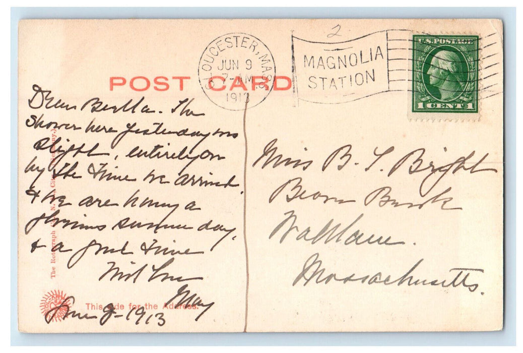 1913 Rafe's Chasm Magnolia Massachusetts MA Antique Posted Postcard