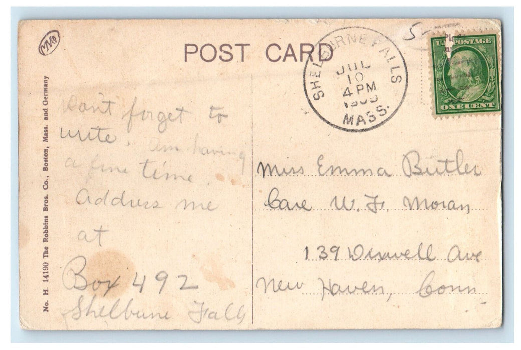 1909 High Street, Shellburne Falls Massachusetts MA Posted Postcard