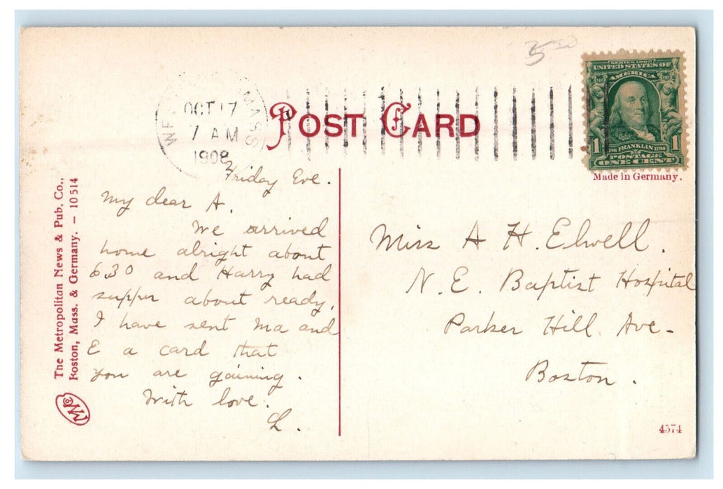 1908 St. Marks School Southboro Massachusetts MA Posted Antique Postcard