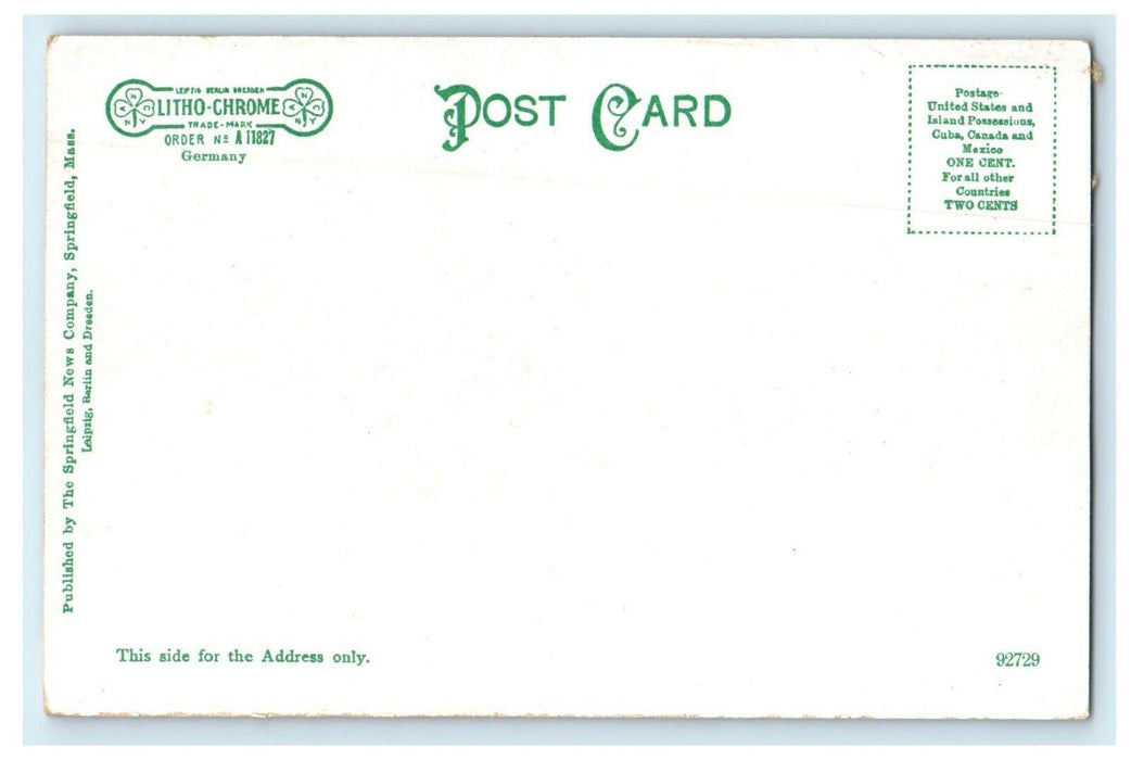 Looking North From Woronoco Massachusetts Along Western Street Railway Postcard