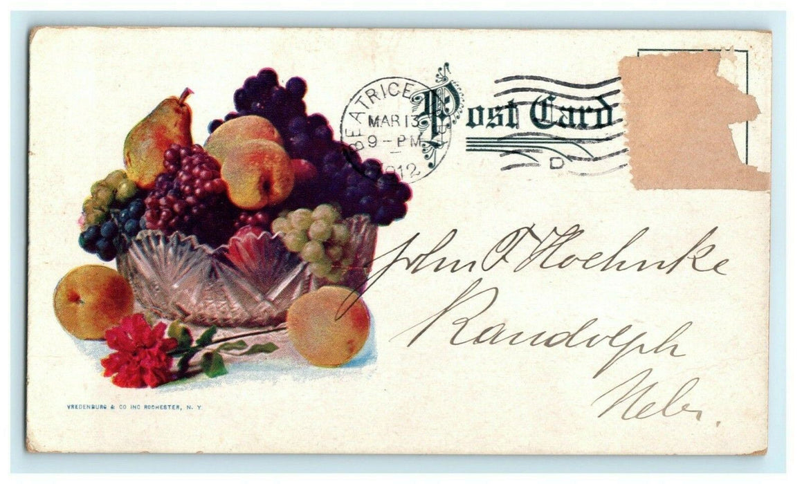 Beatrice NE Sonderegger German Nurseries Seed Advertising 1912 Antique Postcard