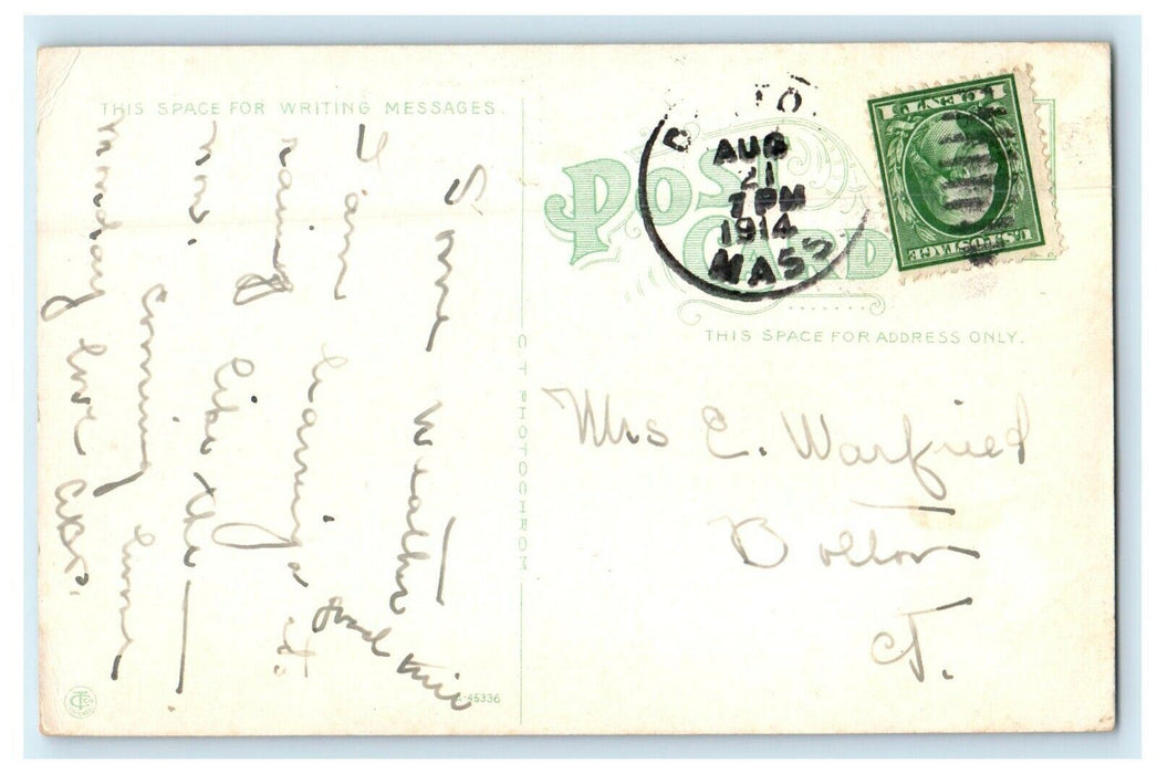 1914 Hotel Wendell Building Street View Pittsfield Massachusetts MA Postcard