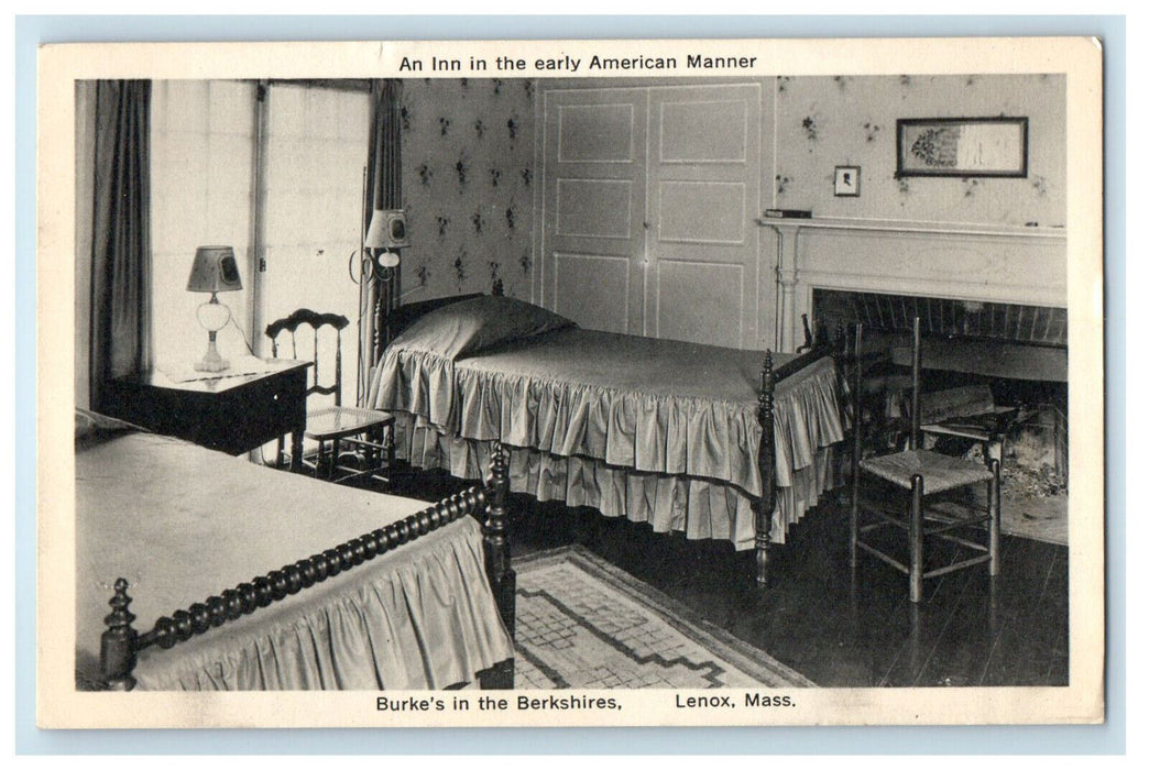 c1940s Bedroom in Burke's In the Berkshires Lenox Massachusetts MA Postcard