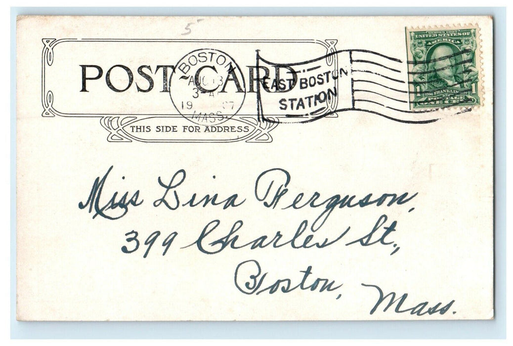 1907 Winthrop Yacht Club Building Winthrop Massachusetts MA Antique Postcard