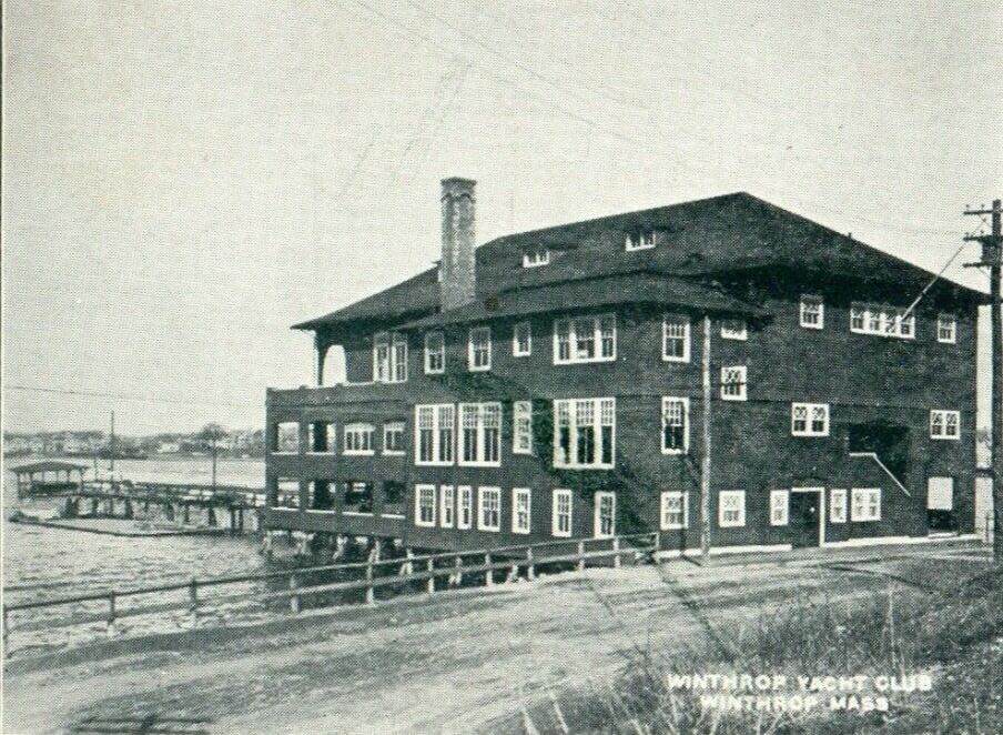 1907 Winthrop Yacht Club Building Winthrop Massachusetts MA Antique Postcard