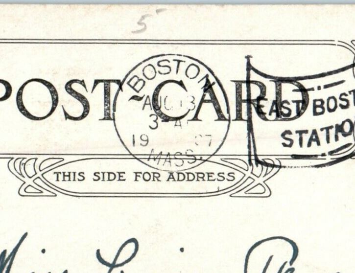 1907 Winthrop Yacht Club Building Winthrop Massachusetts MA Antique Postcard
