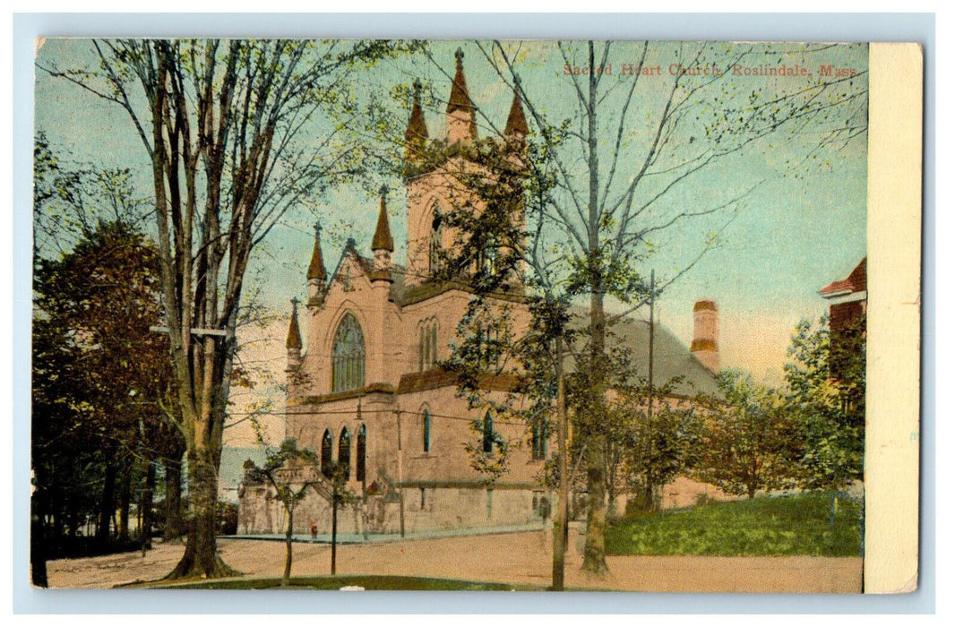 c1910 Sacred Heart Church Roslindale, Massachusetts MA Unposted Postcard