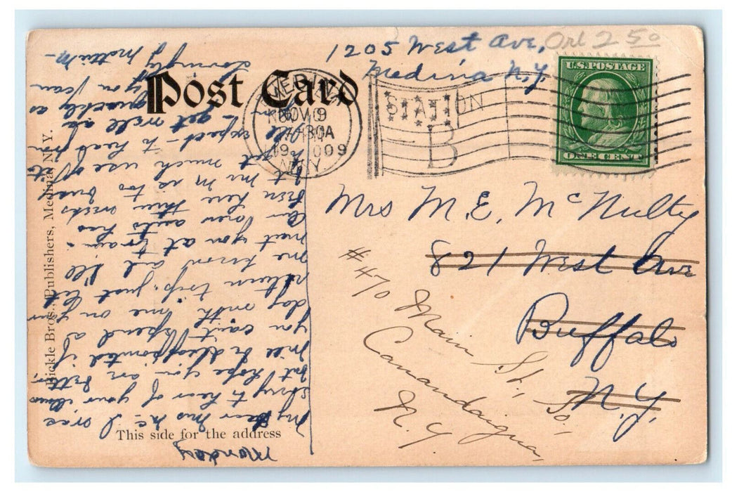 1909 Central School, Medina, New York NY Antique Posted Postcard
