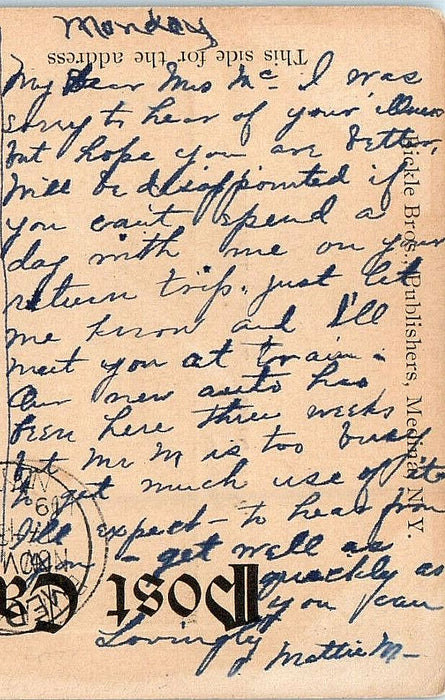 1909 Central School, Medina, New York NY Antique Posted Postcard