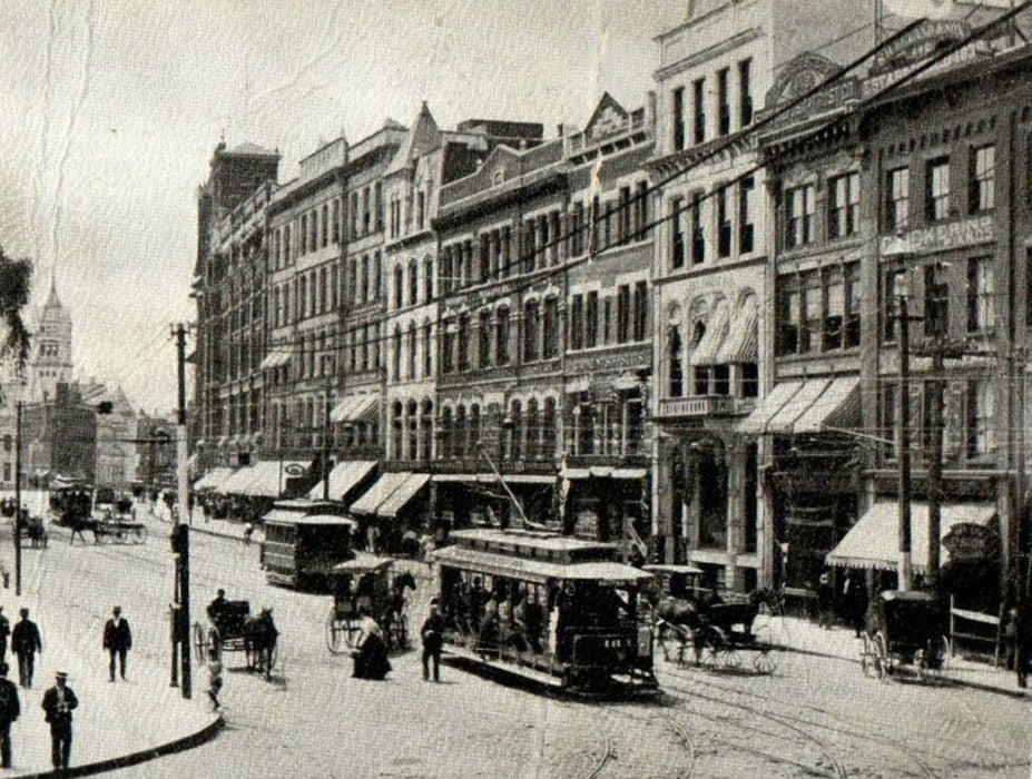 1905 Main Street View Trolley Train Worcester Massachusetts MA Antique Postcard
