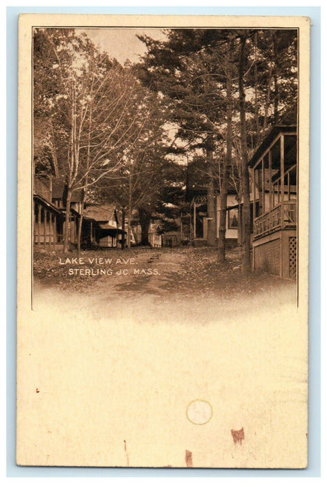 c1905 Lake View Avenue Houses Sterling JC Massachusetts MA Antique Postcard