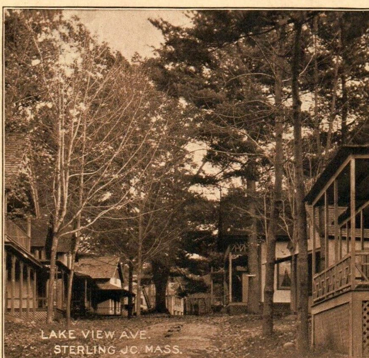 c1905 Lake View Avenue Houses Sterling JC Massachusetts MA Antique Postcard