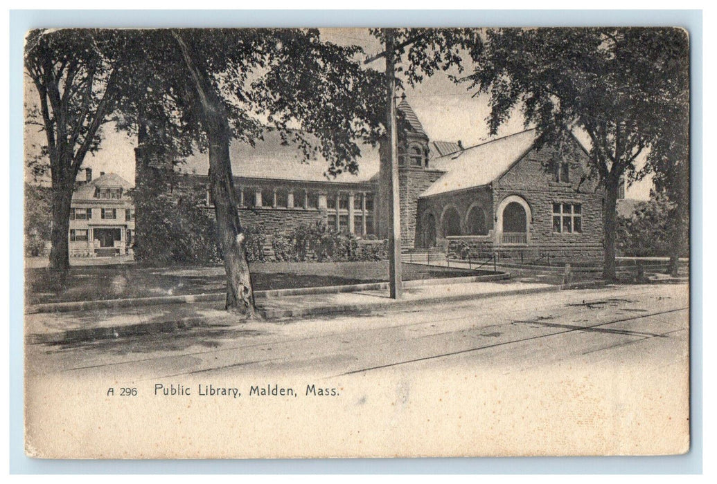 c1905 Public Library Malden Massachusetts MA Unposted Antique Postcard