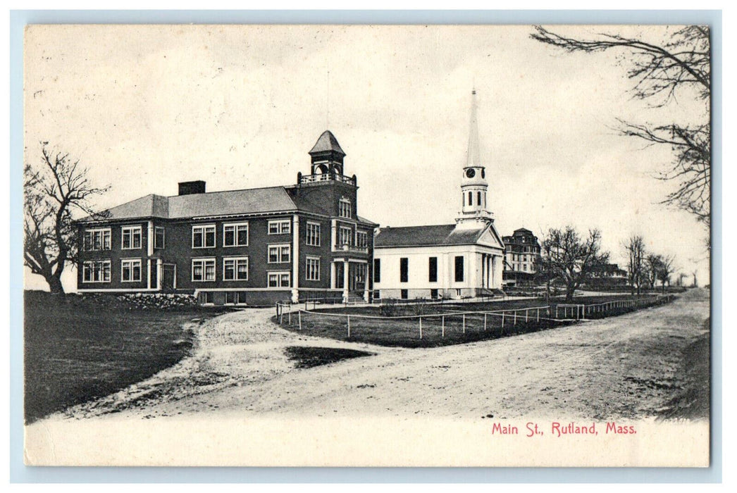 1916 Main Street Rutland Massachusetts MA Posted Antique Postcard