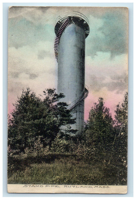 1908 Stand Pipe Rutland Massachusetts MA Posted Antique Postcard