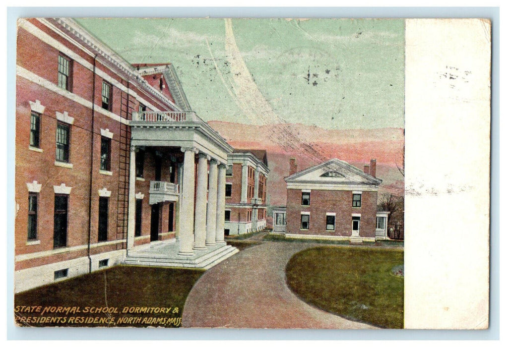 1910 State Normal School, North Adams Massachusetts MA Antique Posted Postcard