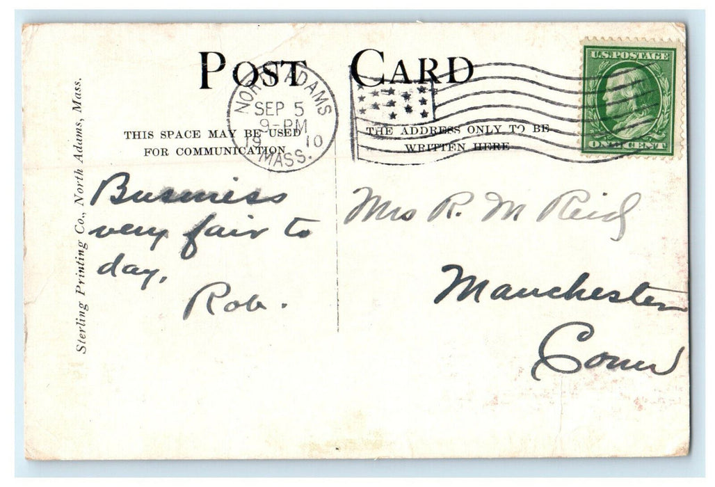1910 State Normal School, North Adams Massachusetts MA Antique Posted Postcard