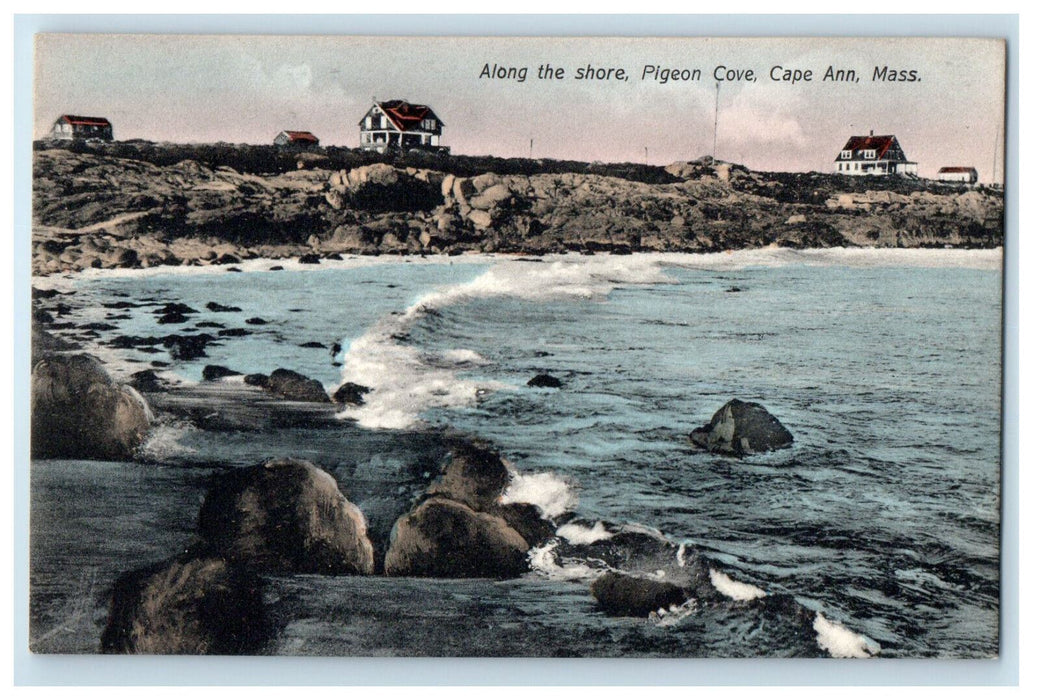 c1910 Along The Shore Pigeon Cove Cape Ann Massachusetts MA Postcard