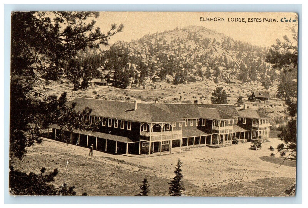 1916 View Of Elkhorn Lodge Estes Park Colorado CO Posted Antique Postcard