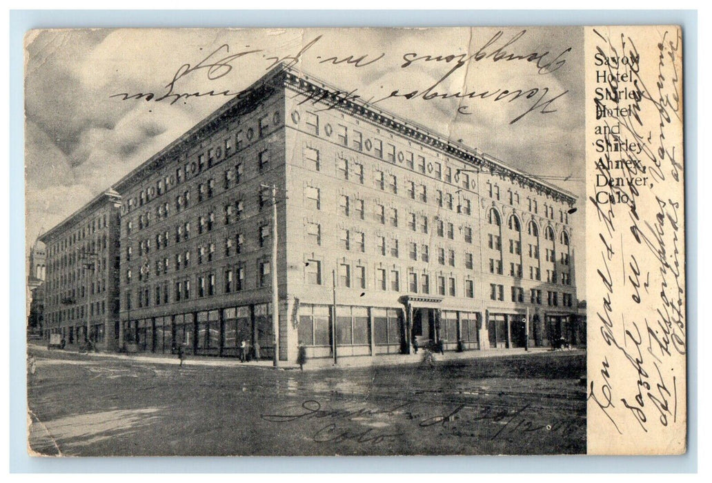 1906 Savoy Shirley Hotel And Shirley Annex Denver Colorado CO Antique Postcard