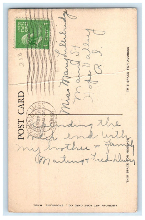 1948 Gen WM. F Draper Monument Milford Massachusetts MA Posted Postcard