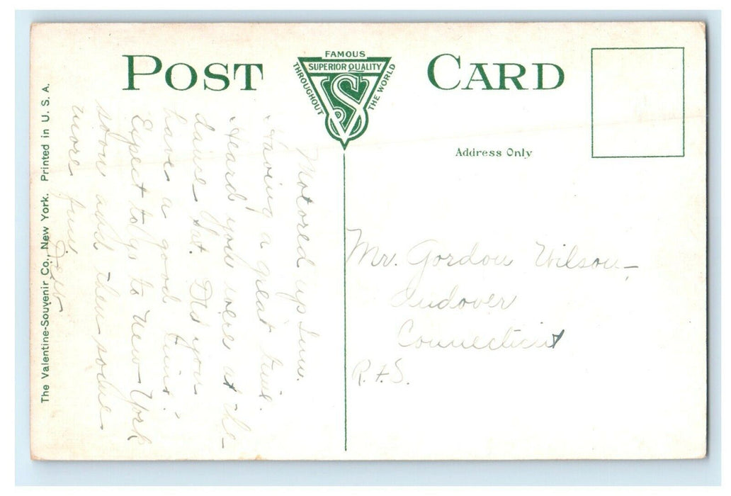 c1910 Railroad Arch Main Street Trolley Carriage Springfield MA Antique Postcard