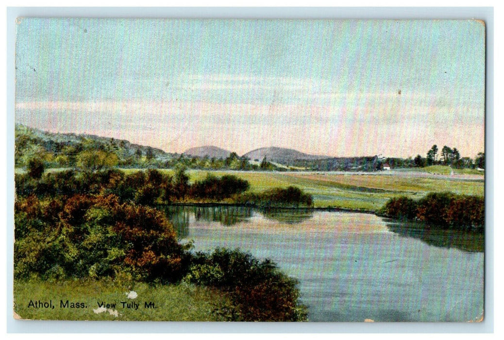 1911 Birds Eye View Of Tully Mountain Athol Massachusetts MA Antique Postcard