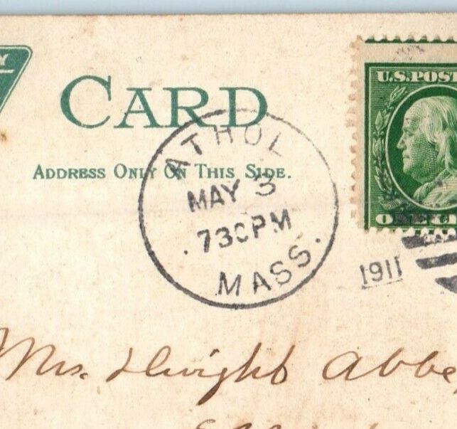 1911 Birds Eye View Of Tully Mountain Athol Massachusetts MA Antique Postcard