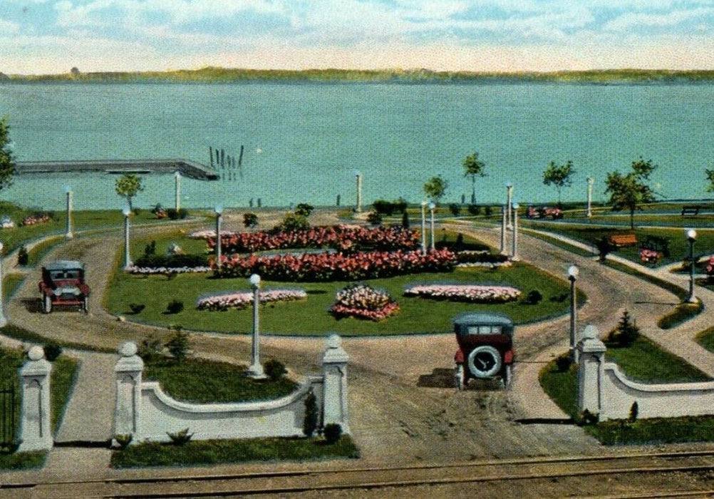 c1910 Aerial View Of Entrance To Lakeside Park Geneva New York NY Postcard