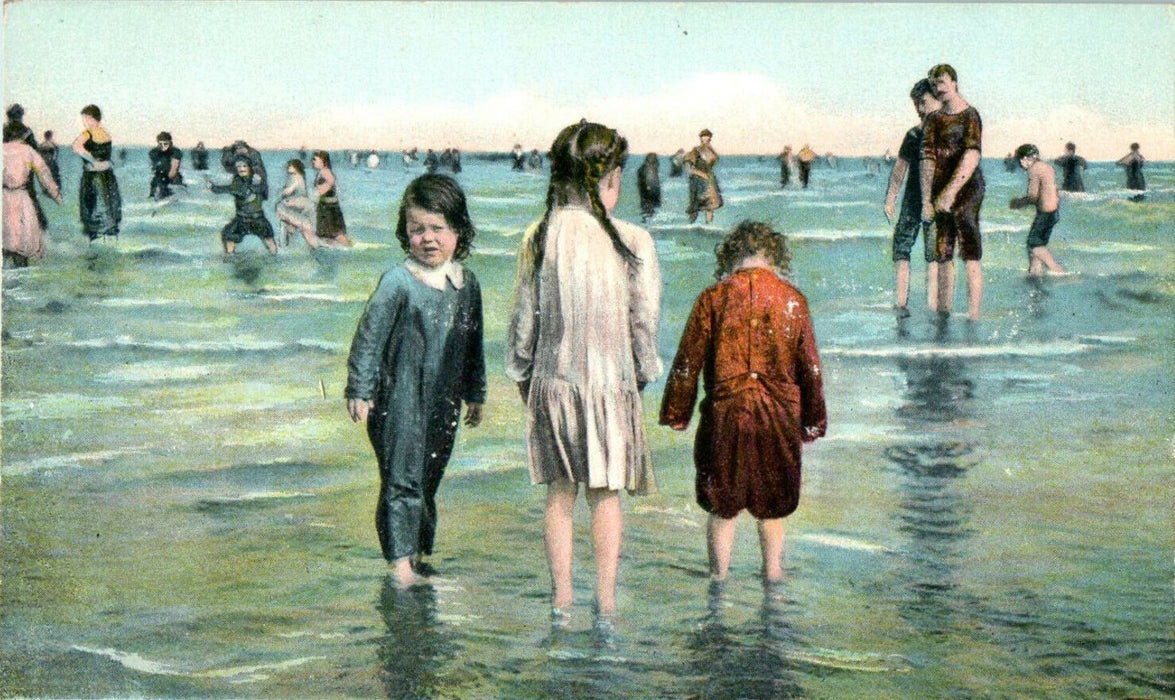 1904 Bathers at Revere Beach Massachusetts MA Antique Unposted Postcard