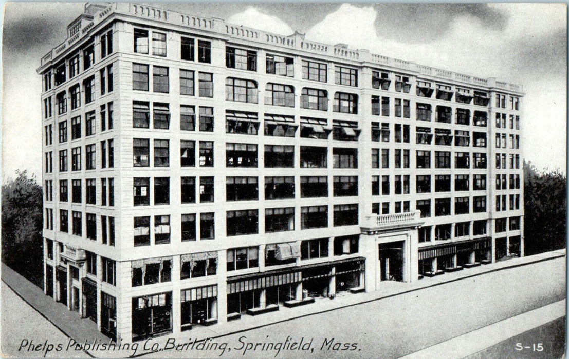 1912 Phelps Publishing Co Building, Springfield, Massachusetts MA Postcard