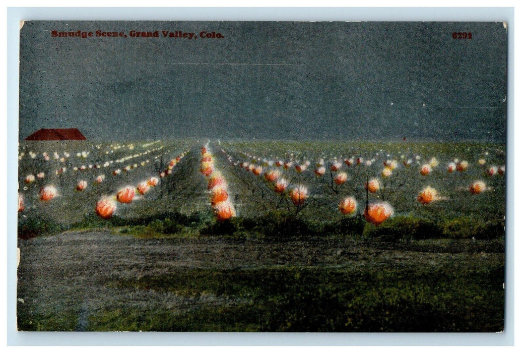 c1910's Smudge Scene Grand Valley Colorado CO Unposted Antique Postcard