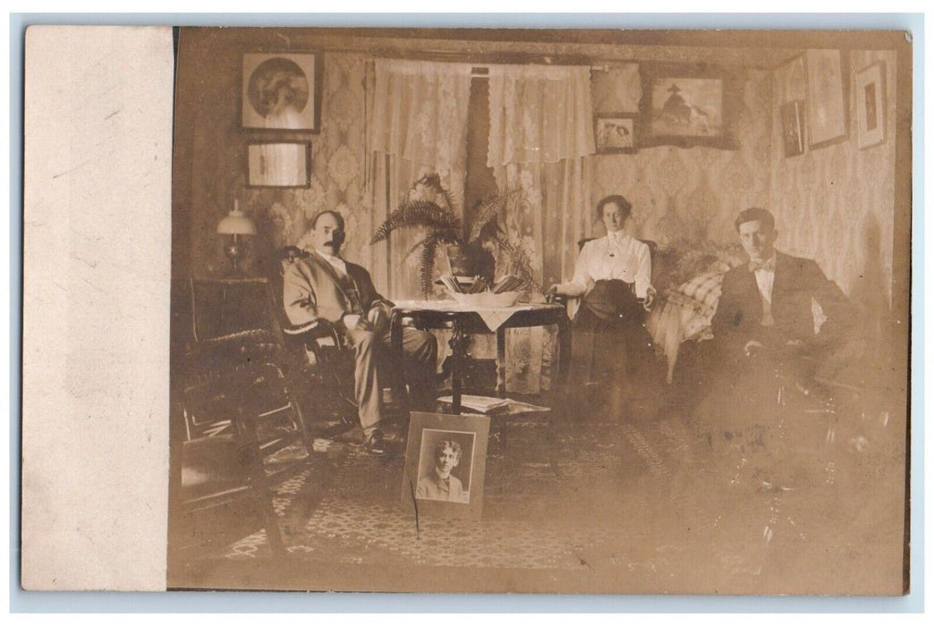 White Bluffs Loveland Washington WA, Interior Living Room RPPC Photo Postcard