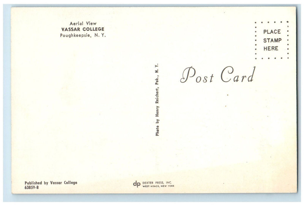 c1960's Aerial View, Vassar College, Poughkeepsie New York NY Postcard