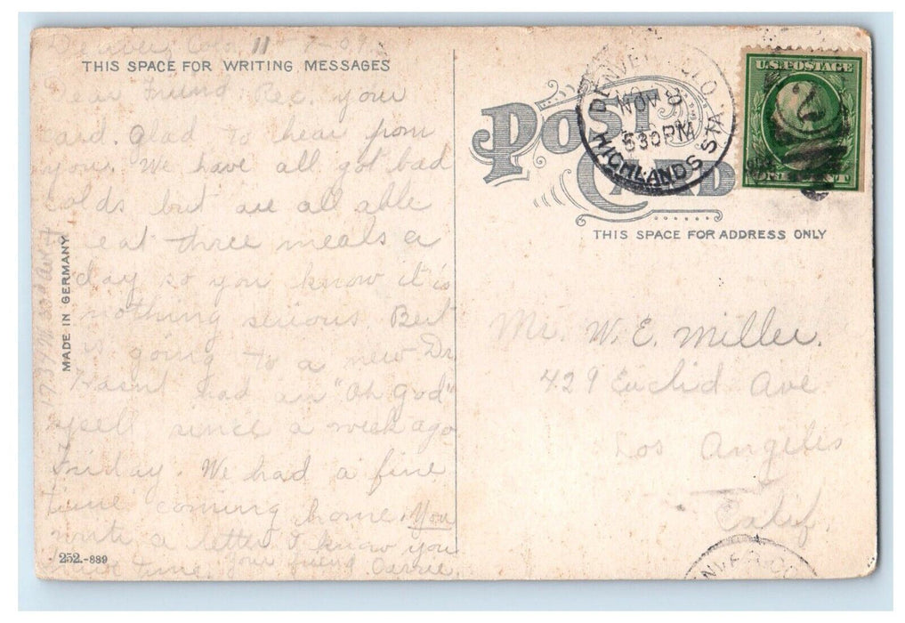1909 Night Scene White City Lakeside Denver Colorado CO Posted Antique Postcard
