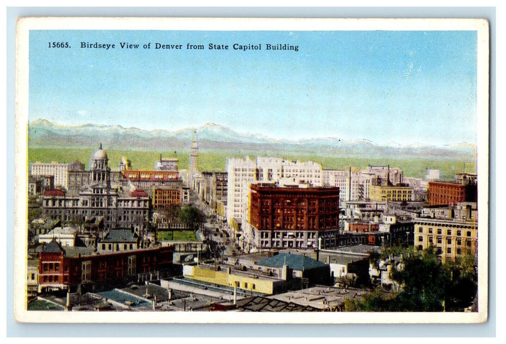 Bird's Eye View Of Denver From State Capitol Building Colorado CO Postcard