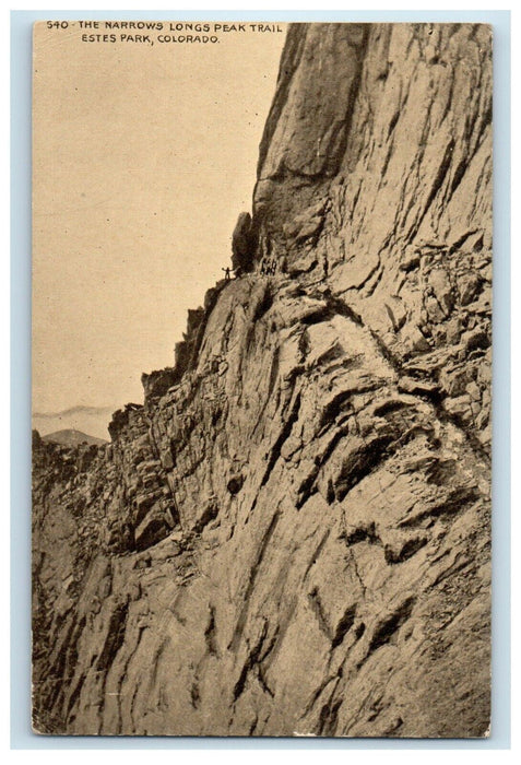 1919 The Narrows Long Peak Trail Estes Park Colorado CO Posted Antique Postcard