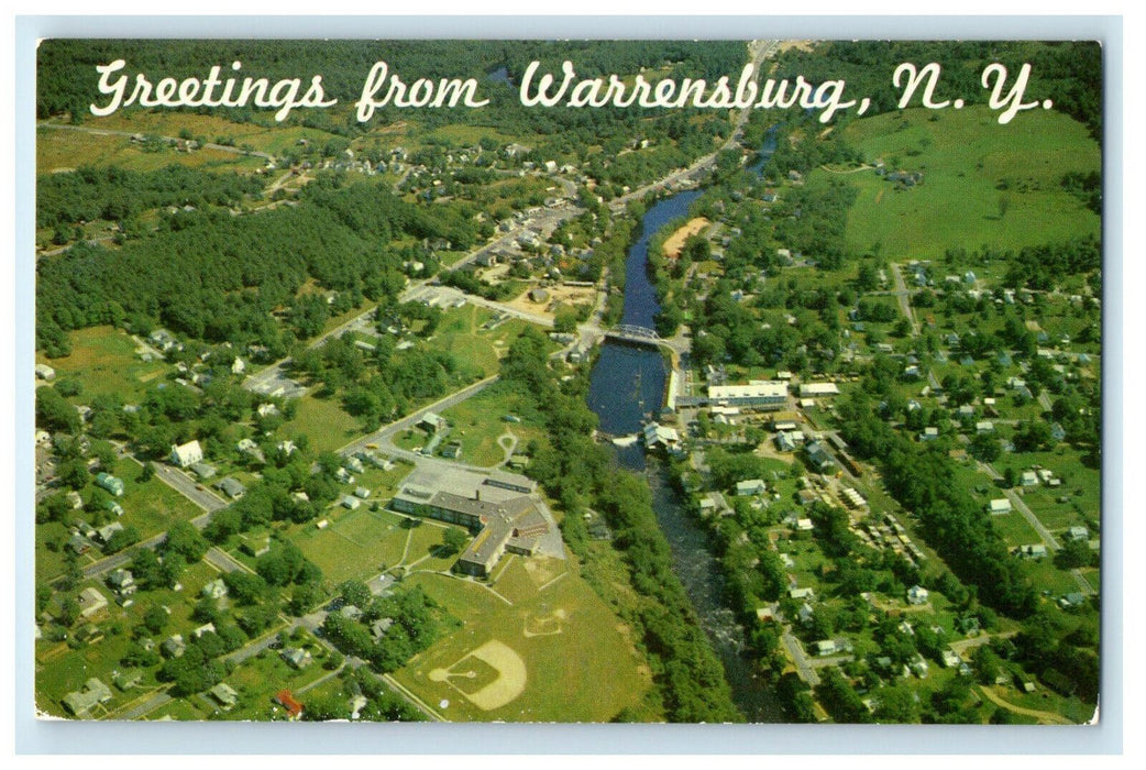 1955 Greetings from Warrensburg New York NY Unposted Postcard