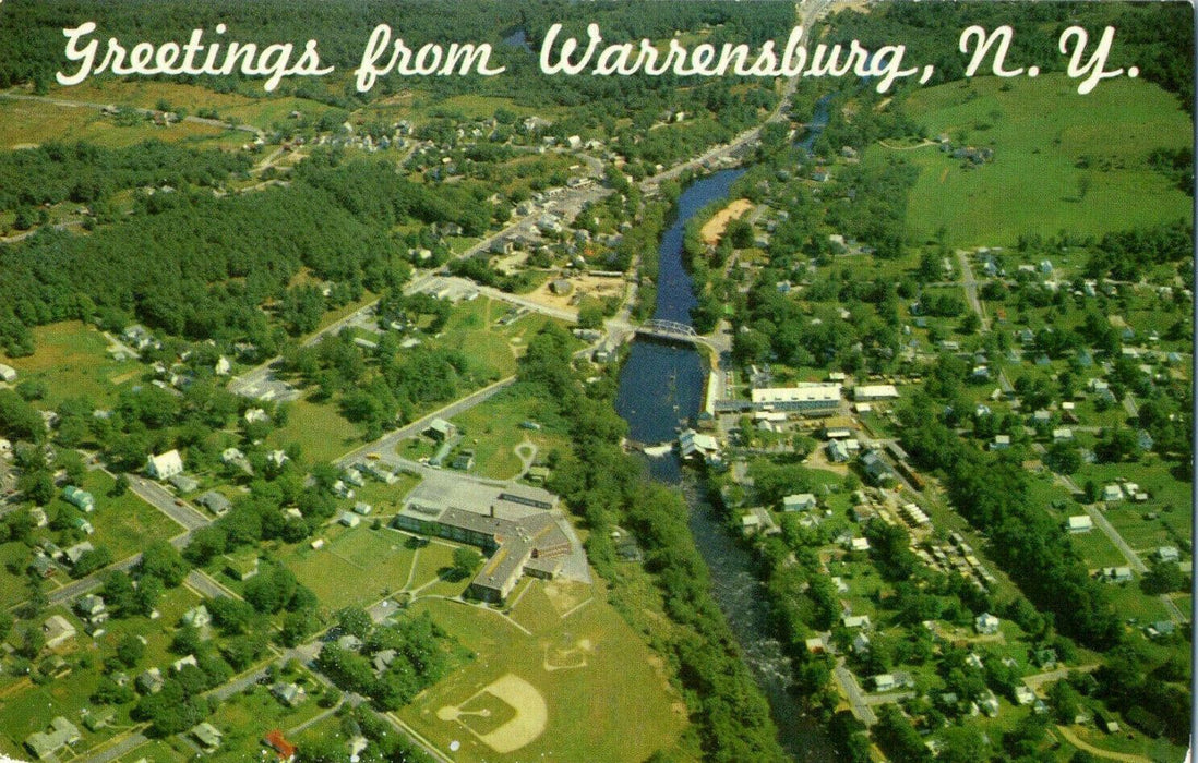 1955 Greetings from Warrensburg New York NY Unposted Postcard