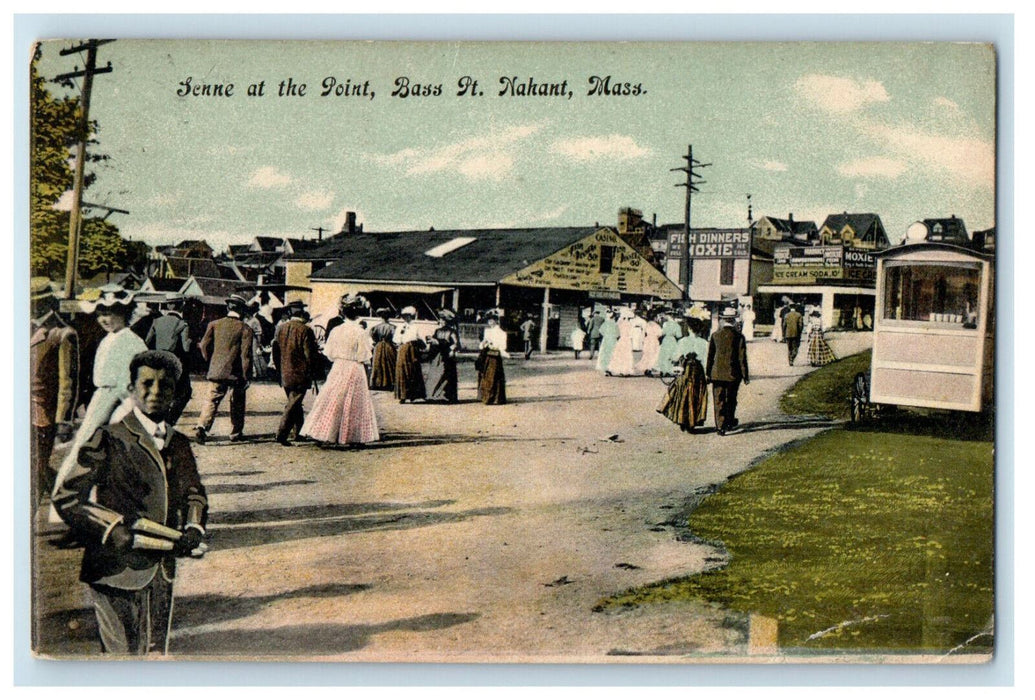 1909 At The Point, Bass Point, Nahant Massachusetts MA Posted Postcard