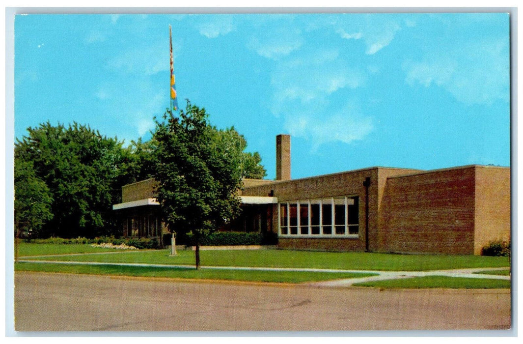 c1960's Swedish Flag, Swedish Glee Club, Waukegan Illinois IL Postcard