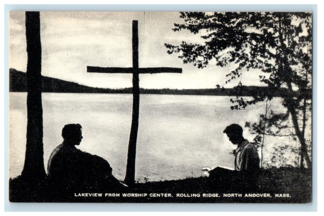 c1950s Lakeview from Worship Center, Rolling Ridge North Andover MA Postcard