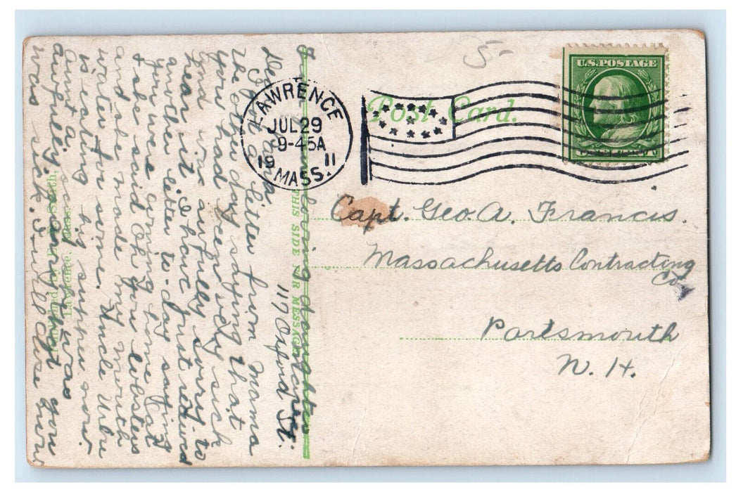 1911 Nevin's Memorial Home Methuen Massachusetts MA Posted Antique Postcard